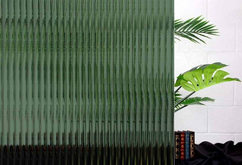 Decorative film SX-1264-UG Reeded Glass Olive Green film 1/2" (sample)