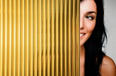 Dekorativní fólie SX-G1224 Reeded Glass Gold film 1/2”59