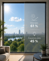 Reflexná fólia na ochranu proti slnku RHE50 strieborná - svetlá 60 (instalace)