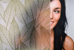 Dekorativní fólie SX-3145 Olive GOLD Dusted LEAF (vzorek)