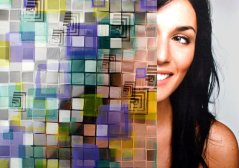 Decorative film SX-SC572 AQUA Squares Static Cling (sample)