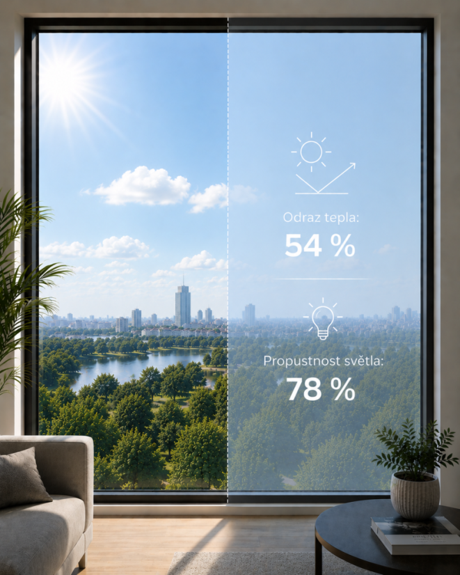 Sun protection film THE80 blue - light 72 (instalace)